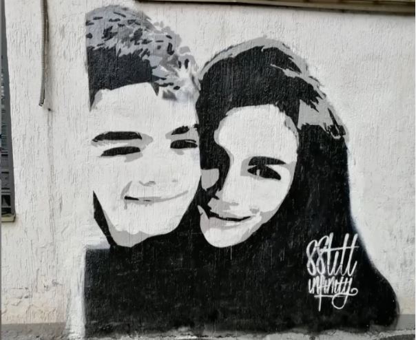 Grafit na zidu Severina i sin