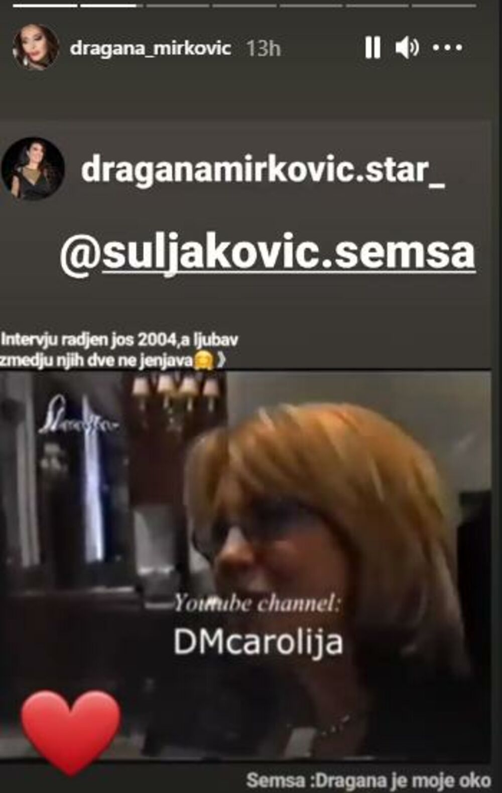 Dragana Mirković podijelila intervju Šemse Suljaković
